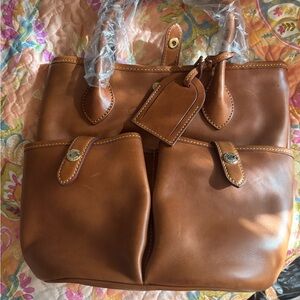 Dooney & Bourke Florentine Leather Bucket Bag Natural Tan NWT